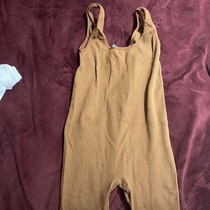 brown leggings jumpsuit